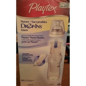 Playtex Baby Drop Ins Liners for Nurser Bottles 8-10 oz 50 Count Sealed